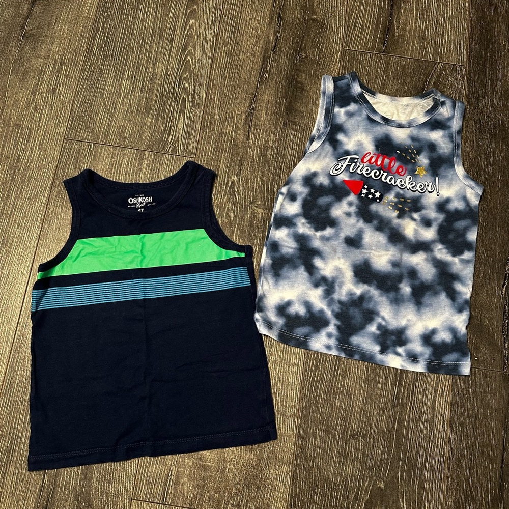 OshKosh B'gosh/ Wonder Nation Kids Tank Tops - Blue and Tie-Dye